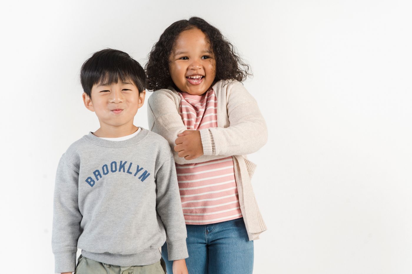 Kids wearing colourful casual clothing