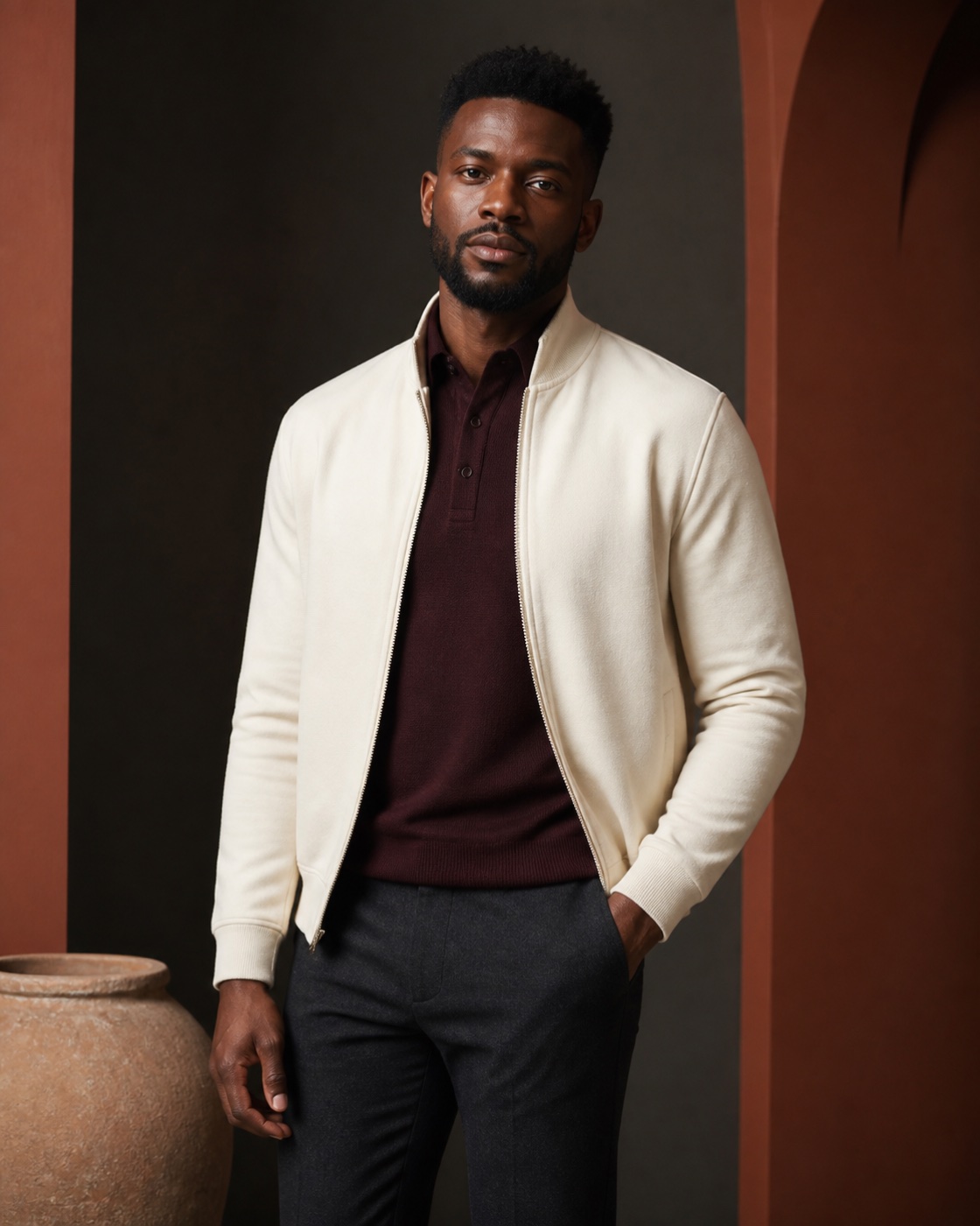 Man in a refined contemporary outfit